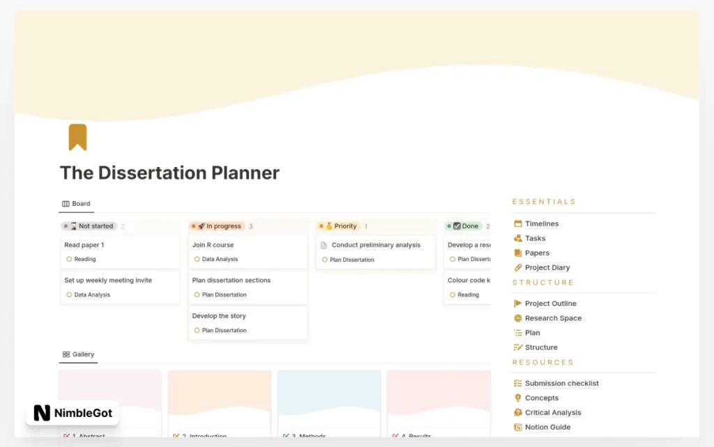 The Dissertation Planner