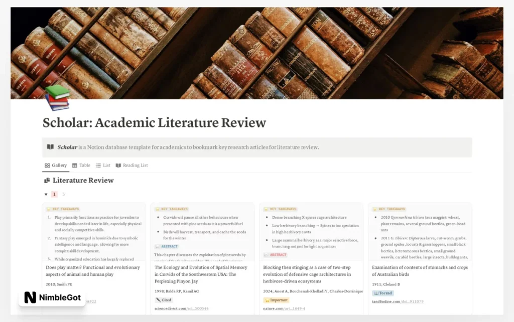Scholar: Academic Literature Review Database
