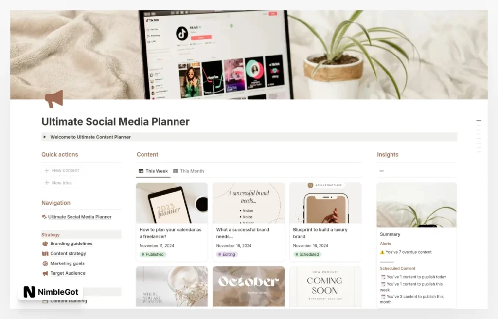 All-in-One Social Media Content Planner