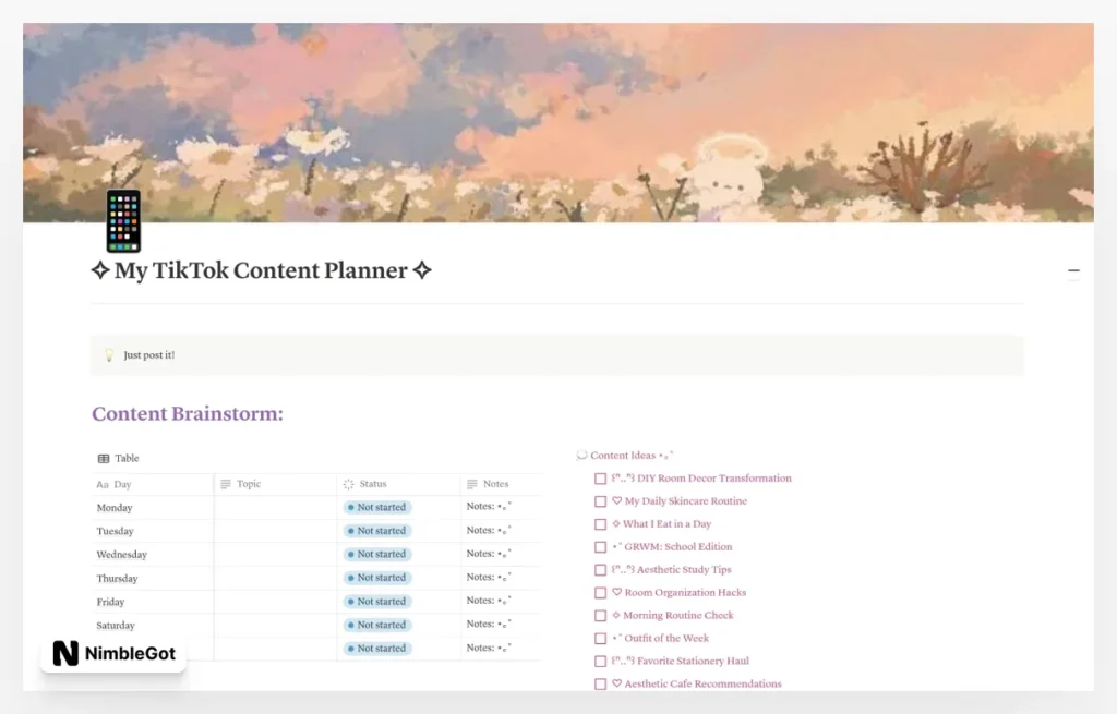 TikTok Content Planner
