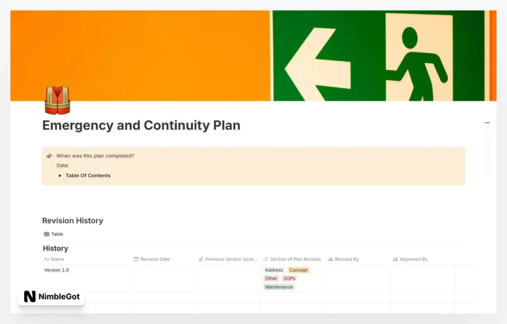 Emergency and Continuity Plan
