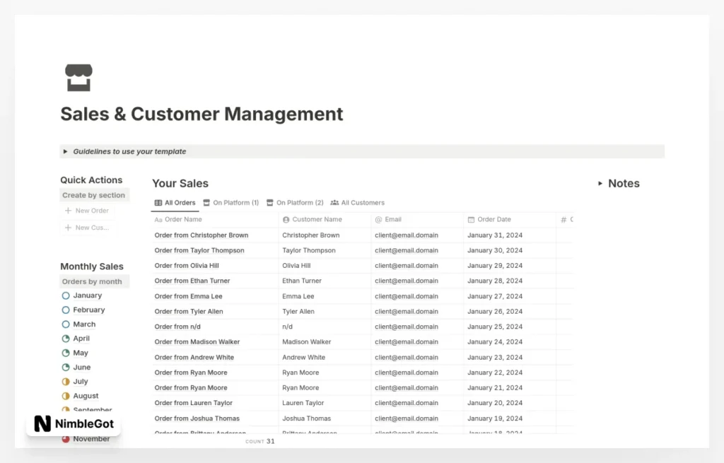 Sales & Customer Management