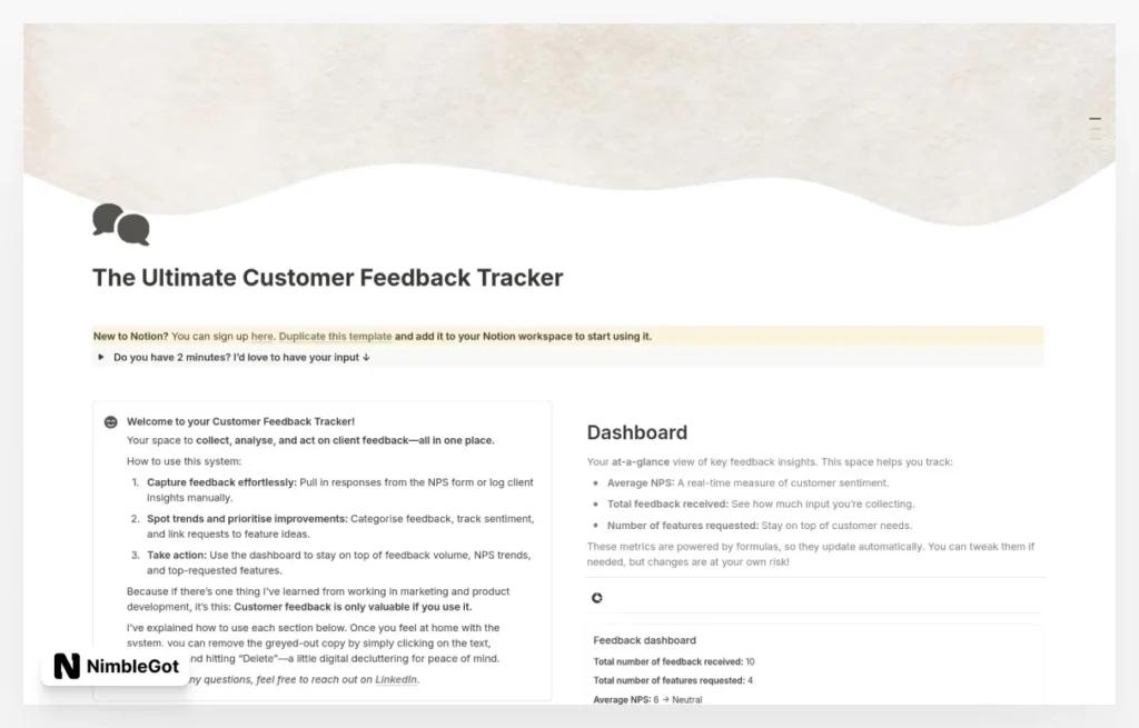 The Ultimate Customer Feedback Tracker
