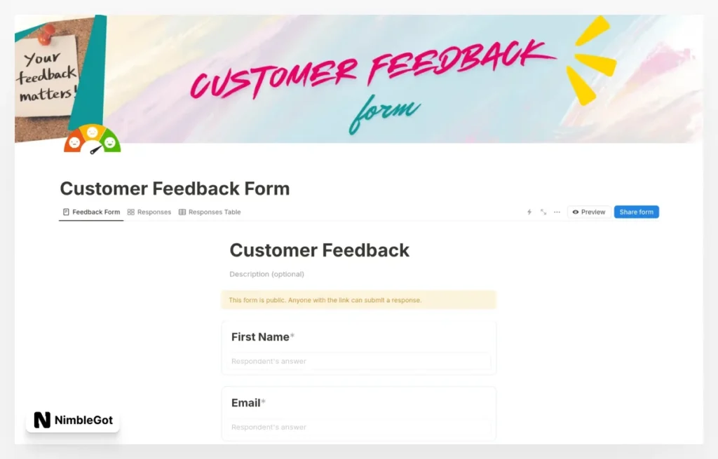 Customer Feedback Form
