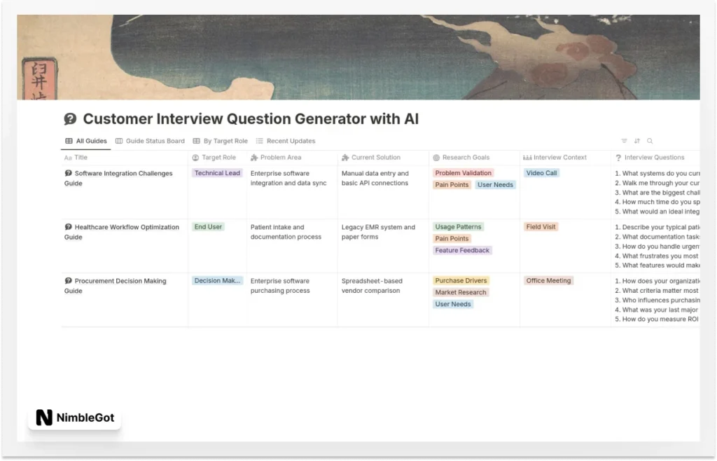 Customer Interview Question Generator with AI