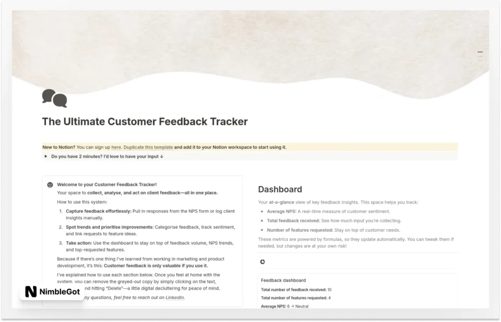The Ultimate Customer Feedback Tracker