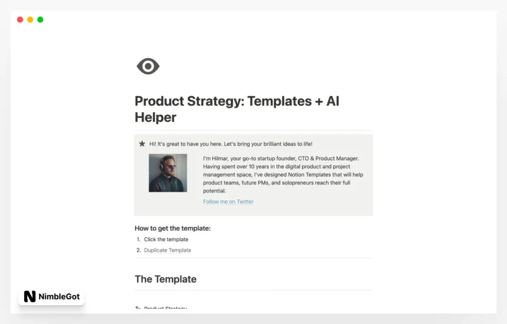 Product Strategy: Templates + AI Helper