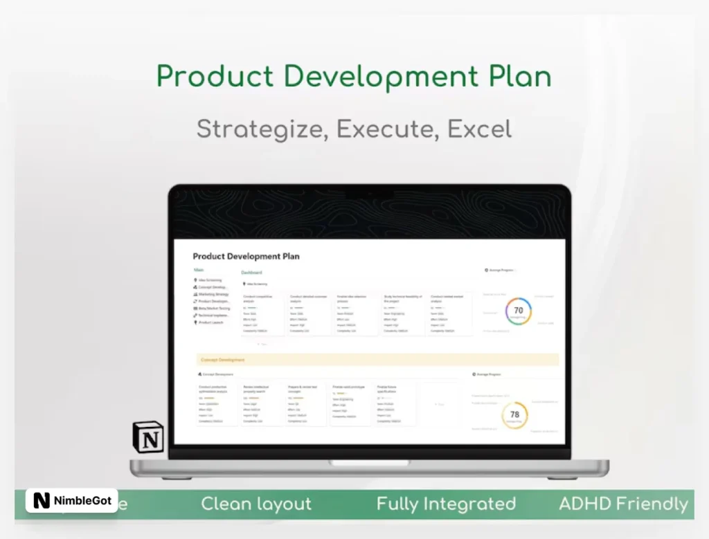 Notion Template Product Development