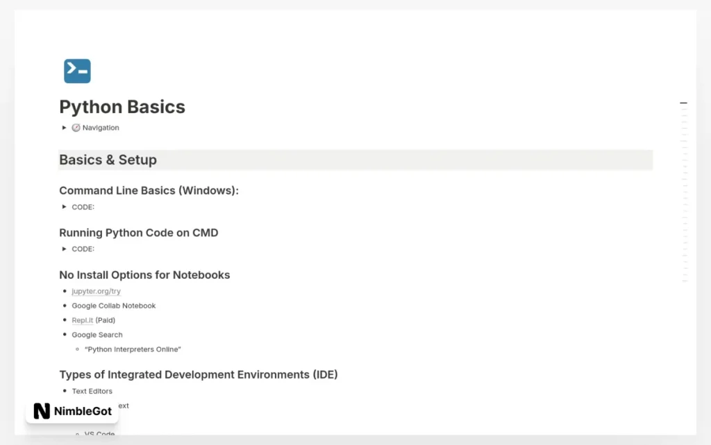 Python Basics Notes