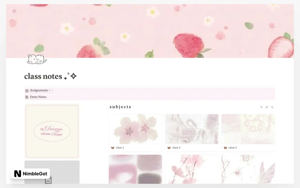 Class Notes - Pink Version