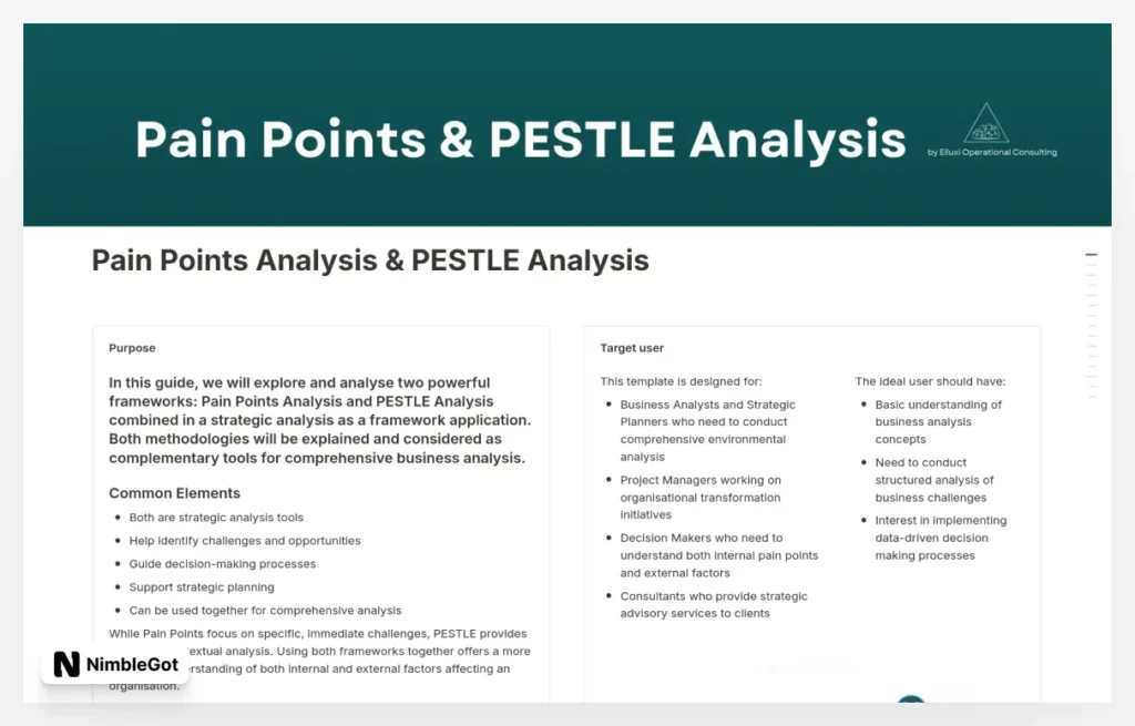 Pain Points & PESTLE Analysis