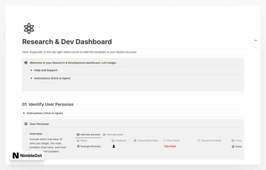 Research & Dev Dashboard