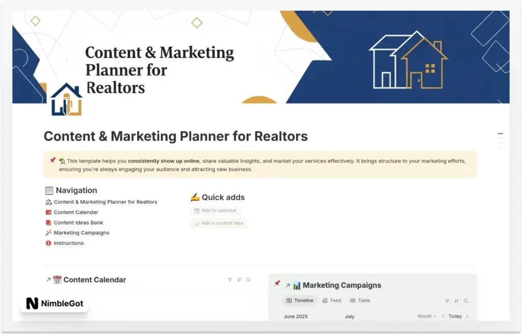 Content & Marketing Planner for Realtors
