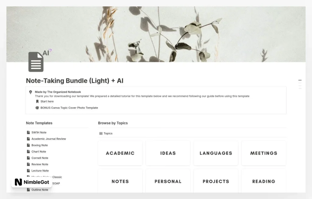 Note-Taking Bundle + AI (Light Version)