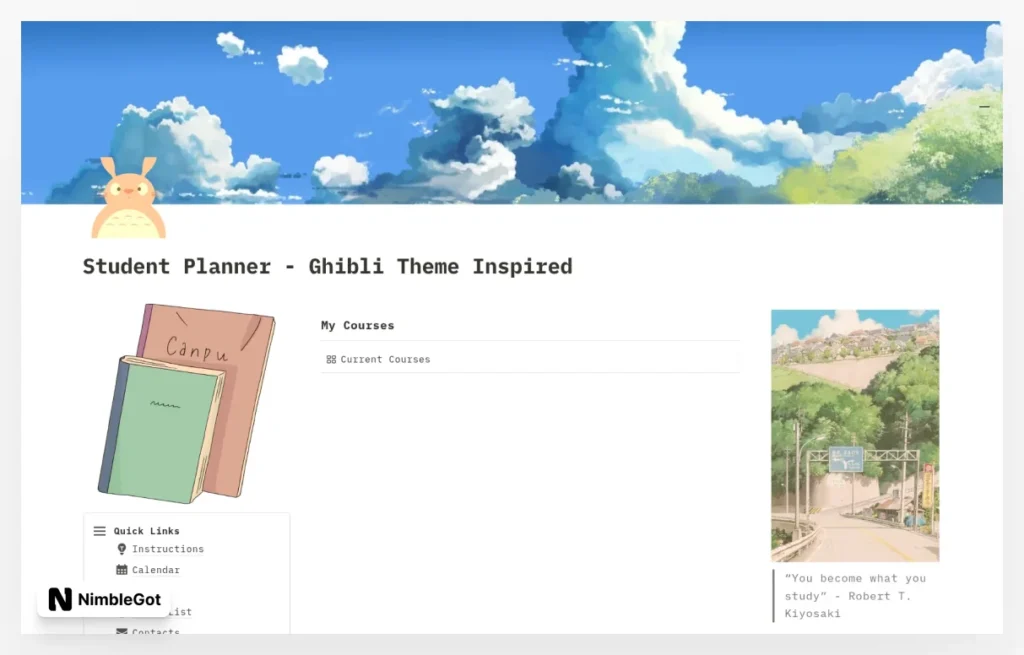 Student Planner - Ghibli Theme Inspired