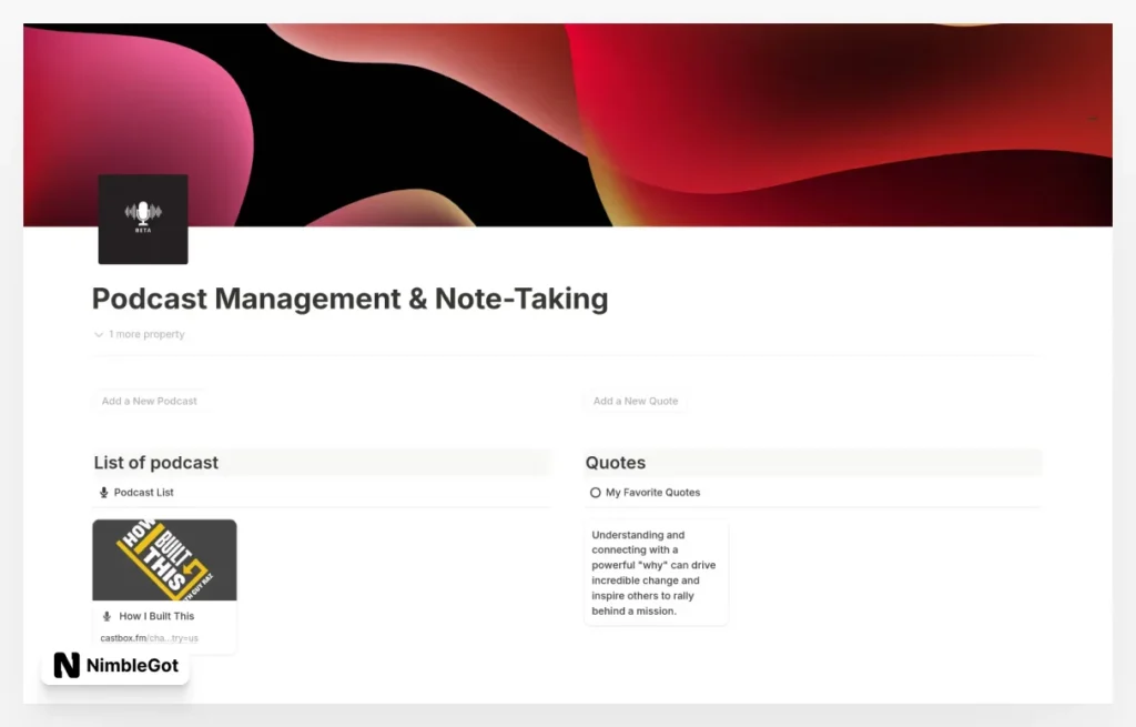 Podcast Management & Note-Taking