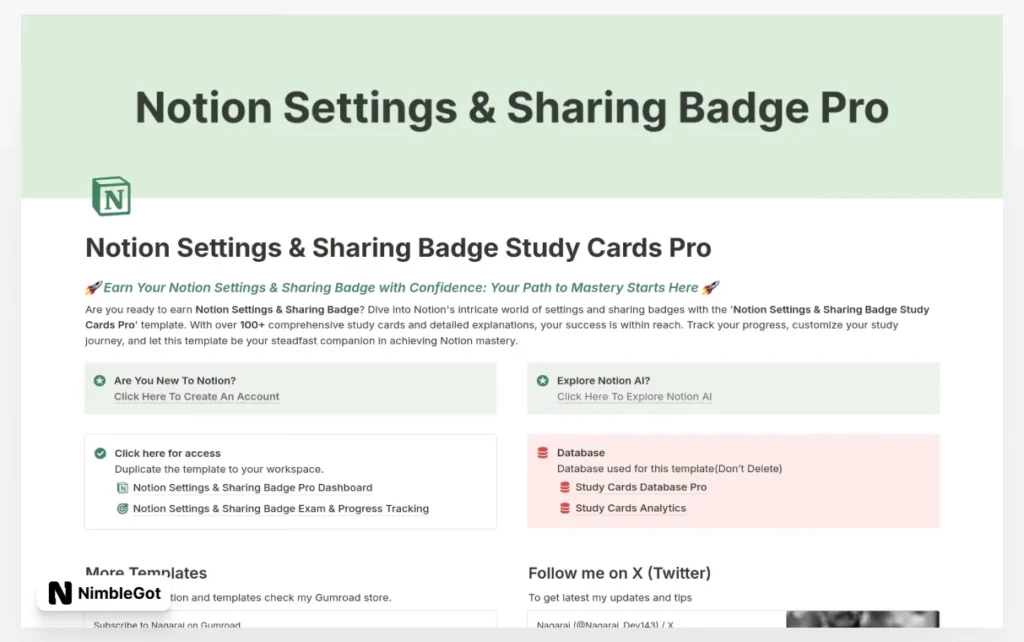 Settings & Sharing Badge Flash Cards Deck PRO