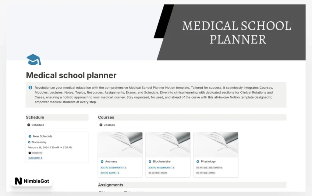 Medical school planner