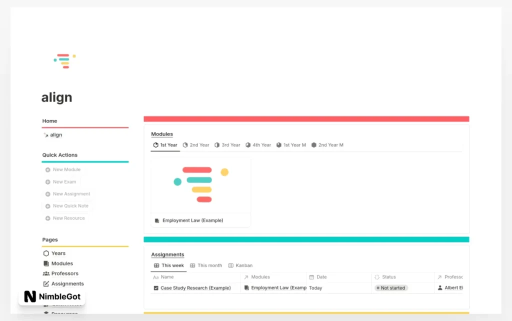 University Student OS: Course Organiser, Assignment Tracker & Exam Planner