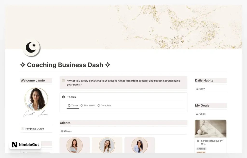 Coaching Business Planner Dash