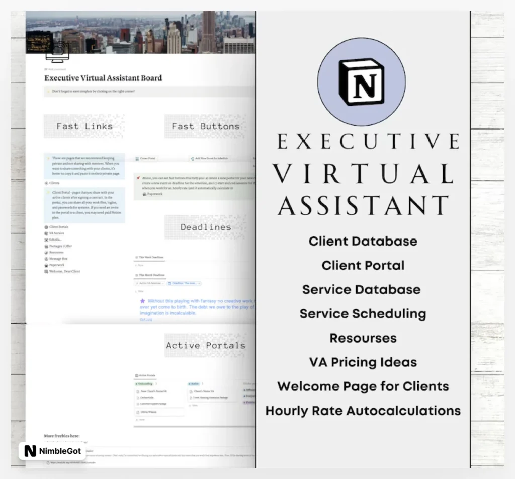 Virtual Assistant Notion 