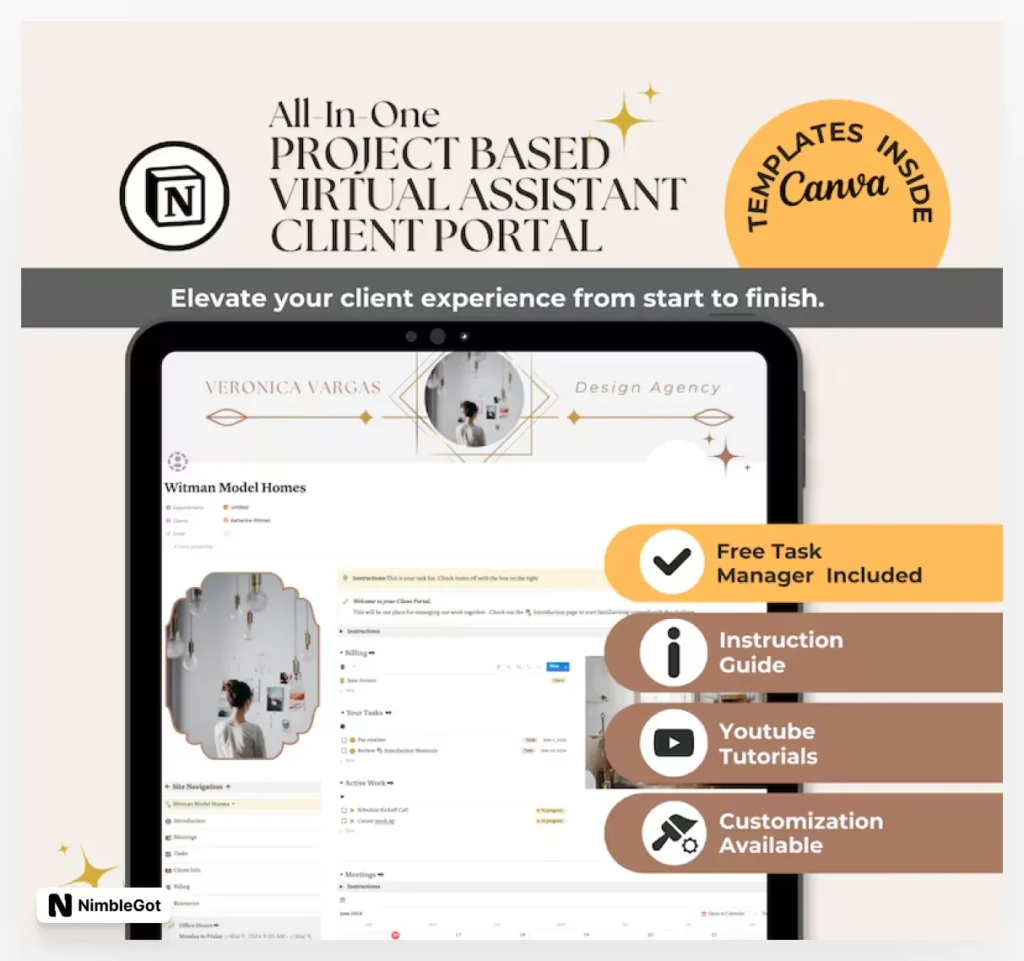 Virtual Assistant Client Portal Notion Template