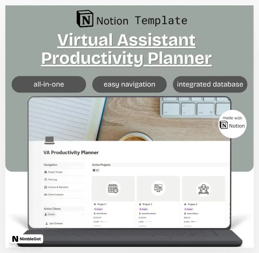 All-in-one template for a virtual assistant