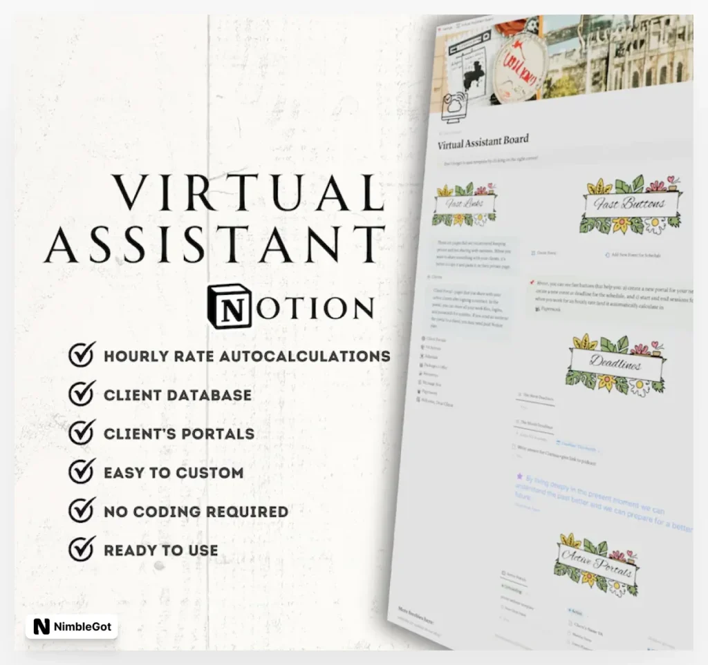Virtual Assistant Notion Client Portal