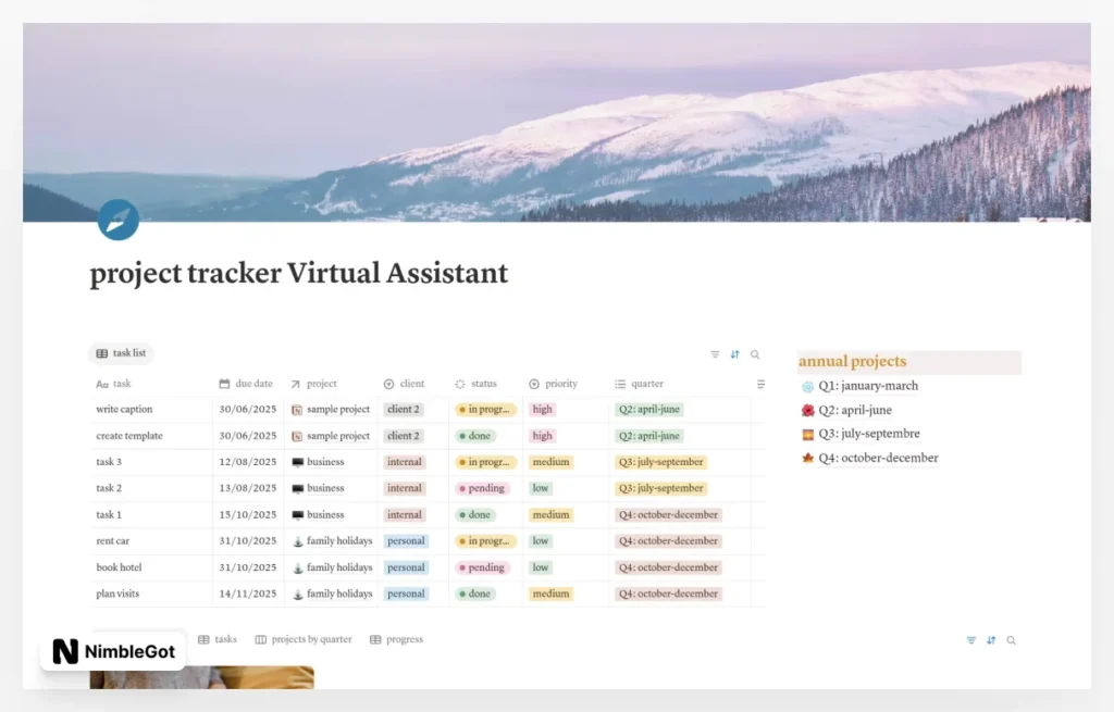 Project Tracker Virtual Assistant