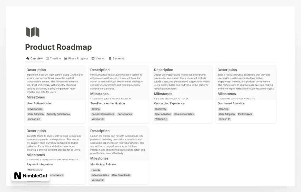 Product Roadmap