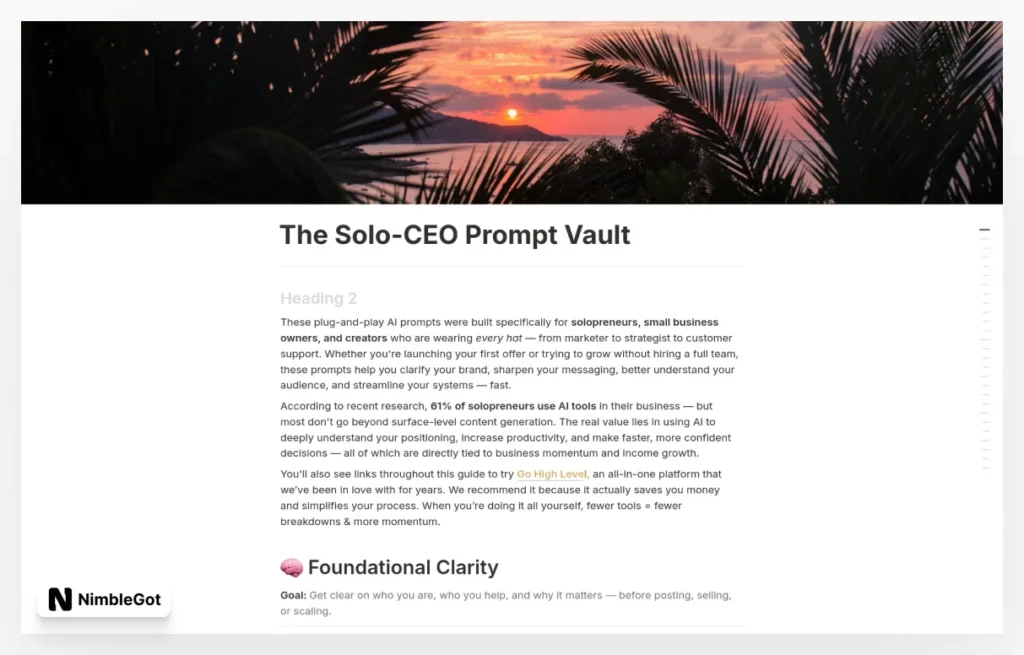 The Solo-CEO Prompt Vault