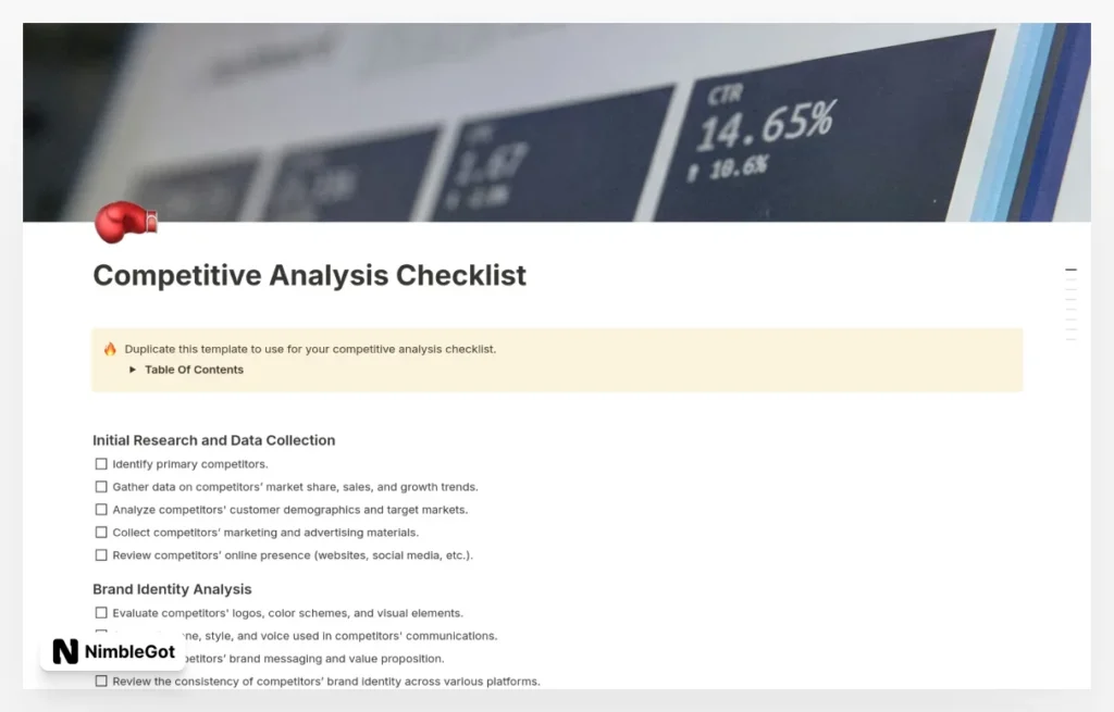 Competitive Analysis Checklist