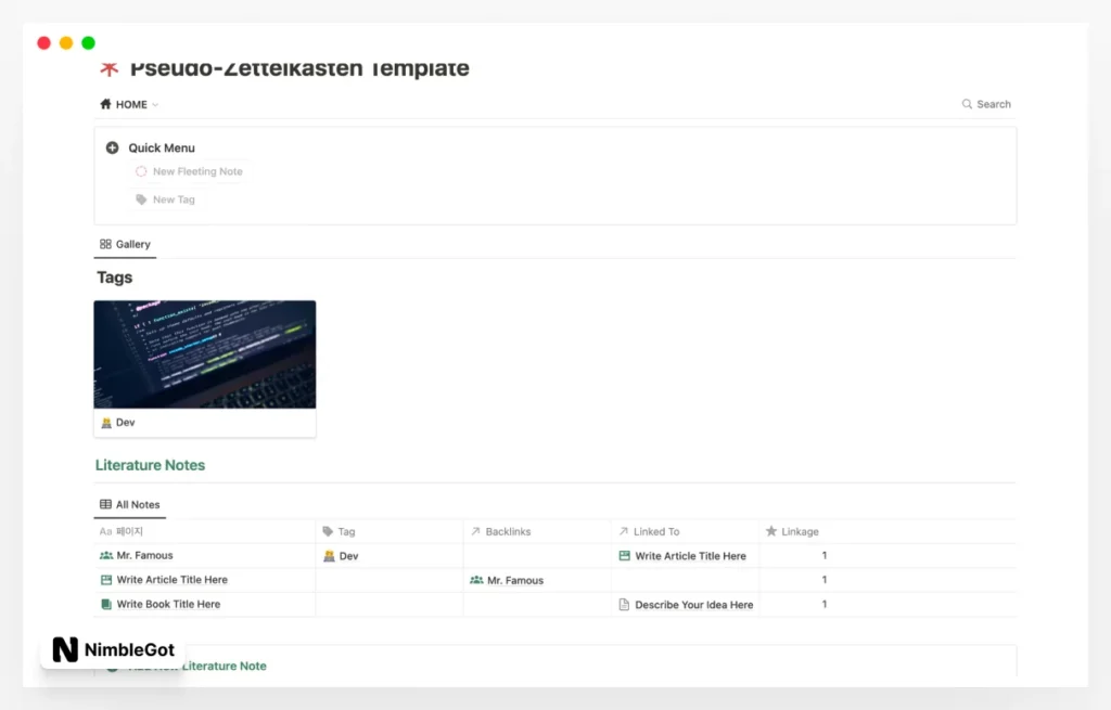 Pseudo-Zettelkasten Connectivity