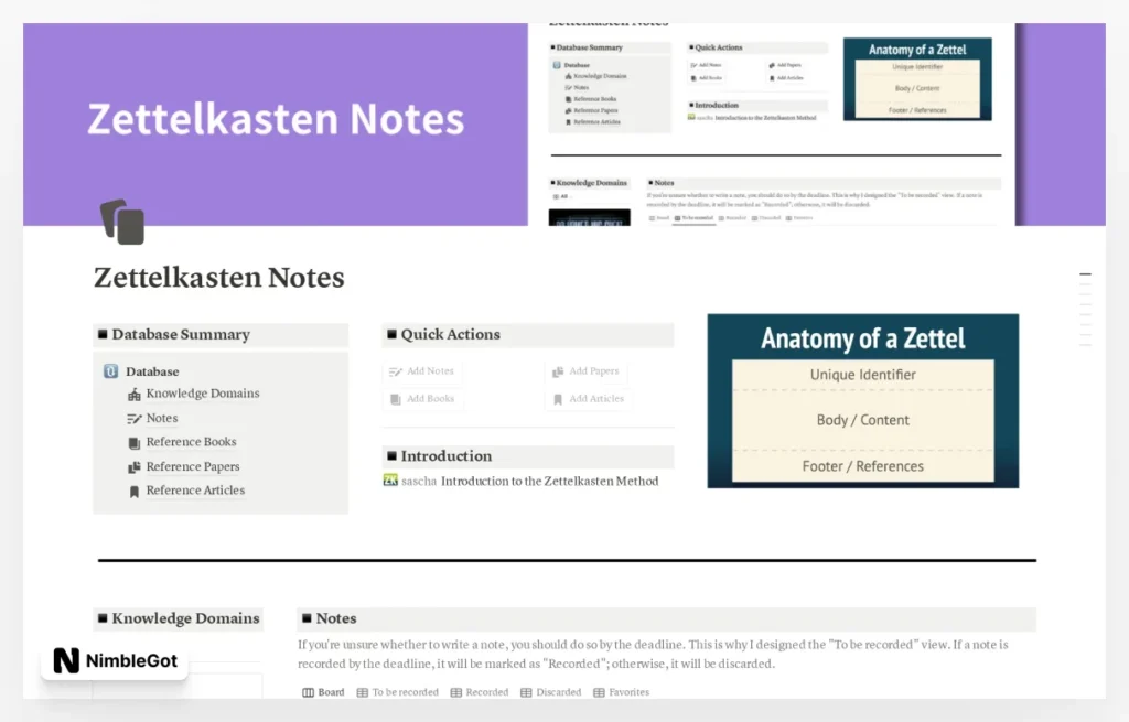 Zettelkasten Notes
