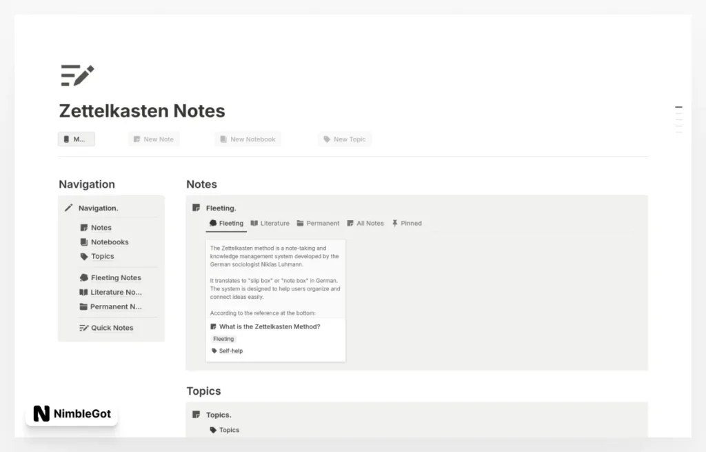 Zettelkasten Notes