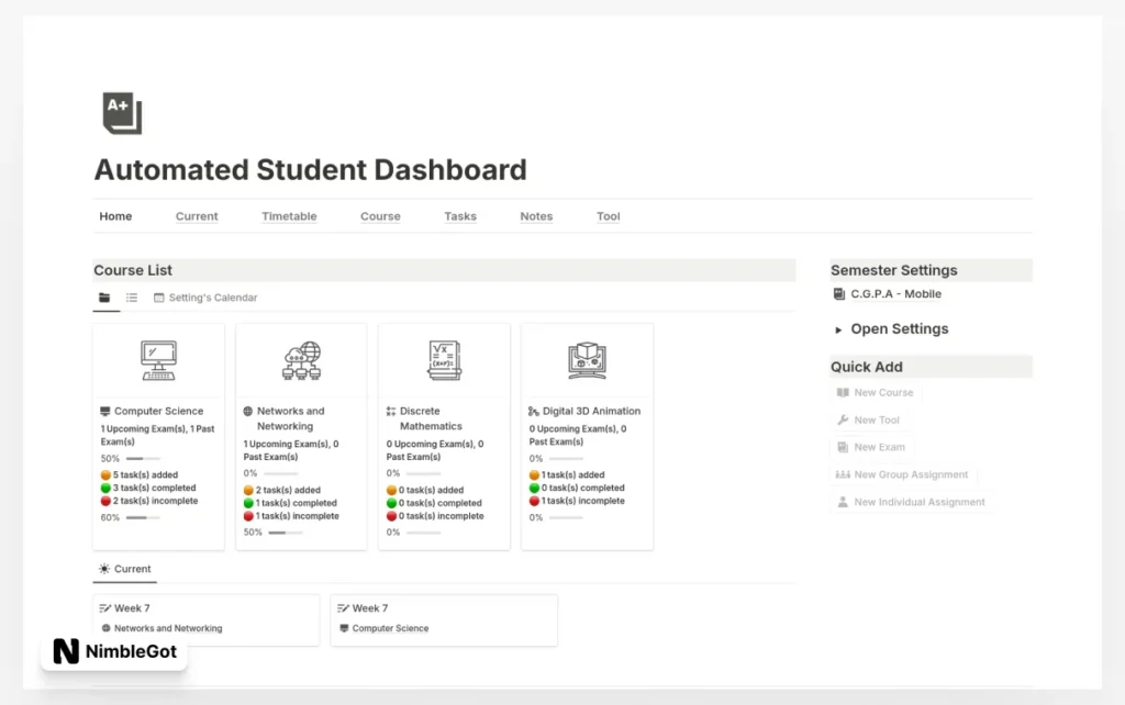Automated Student Dashboard