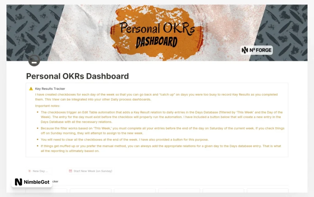 Personal OKRs Dashboard