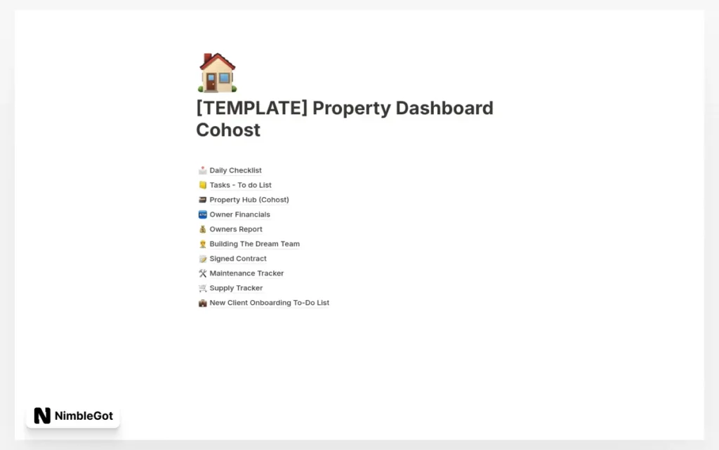 Property Dashboard - Cohost