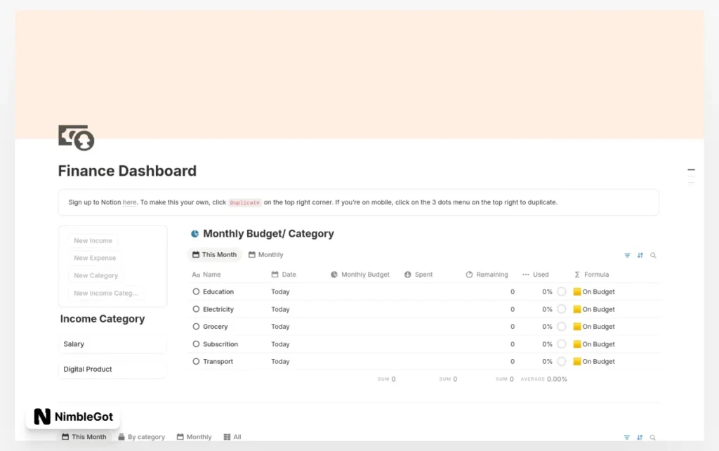 Finance Dashboard