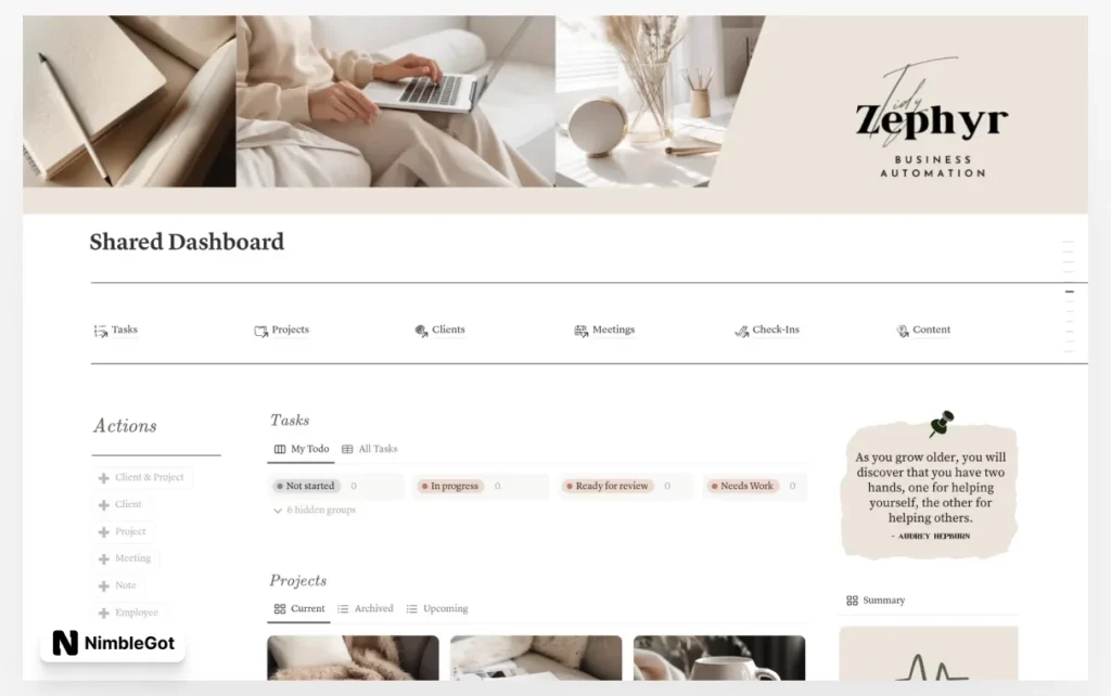 Service Business Dashboard for Teams