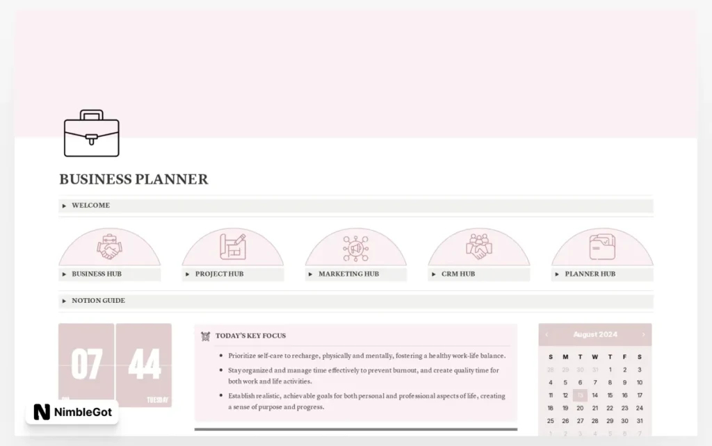 Elegant Pink Buisness Management