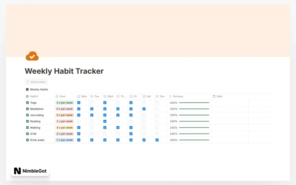 Weekly Habit Tracker