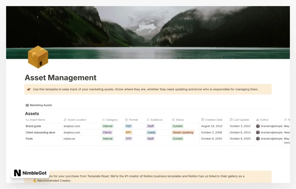 Marketing Asset Management