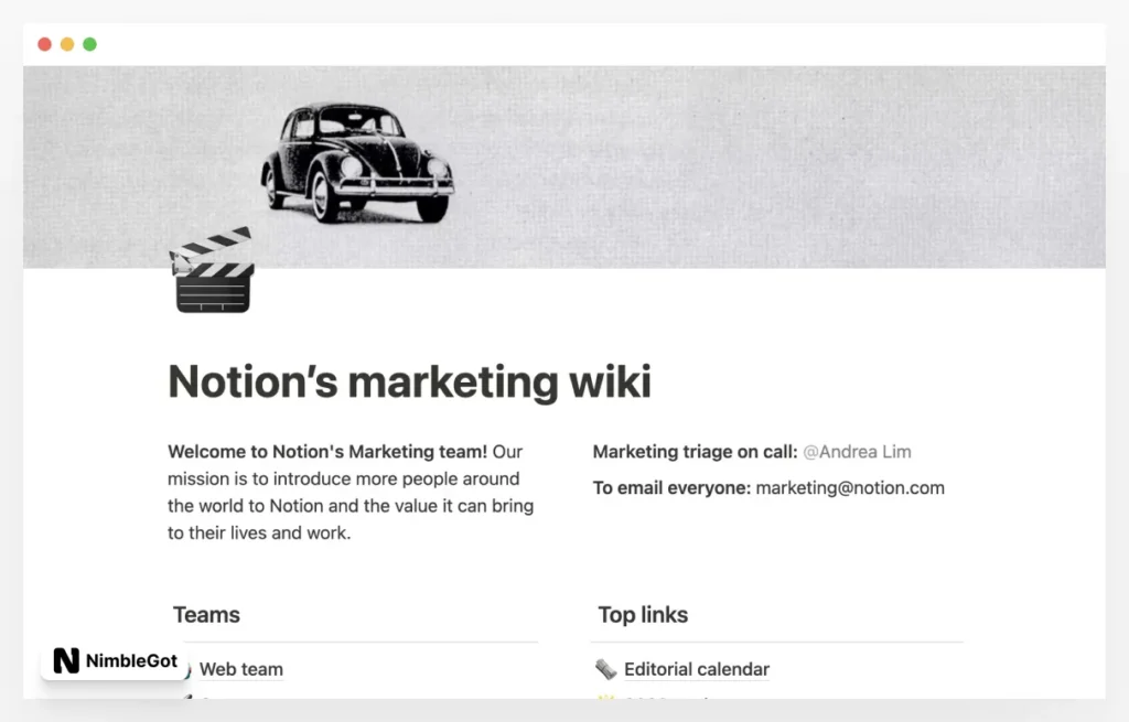 Notion's marketing wiki