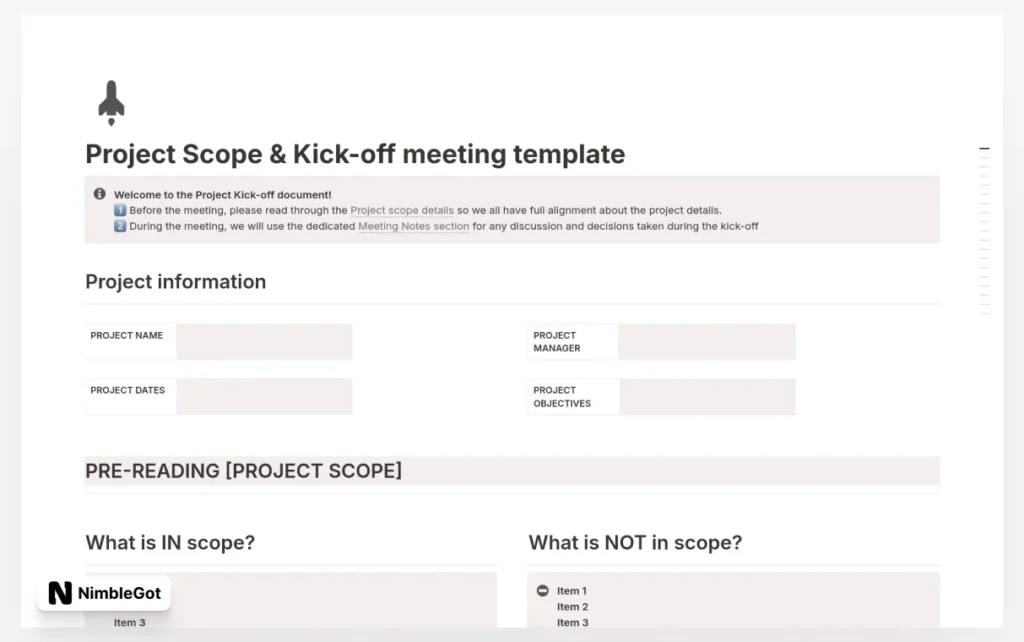 Project Scope & Kickoff Meeting