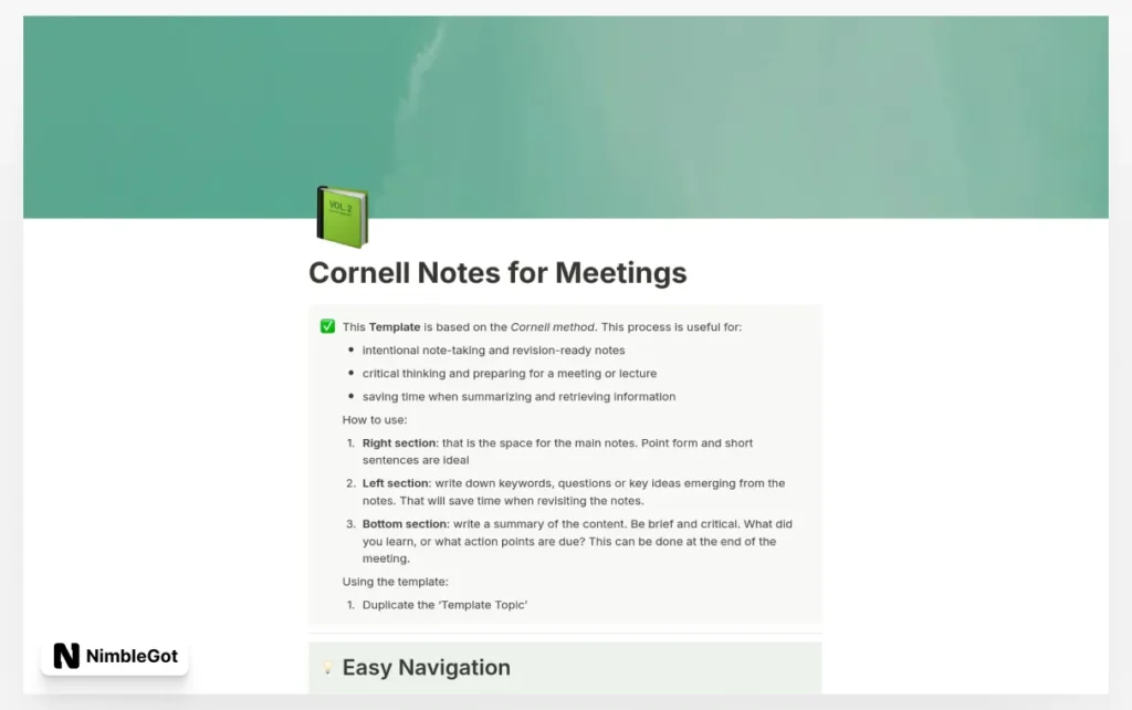 Simple Notes for Effective Meetings