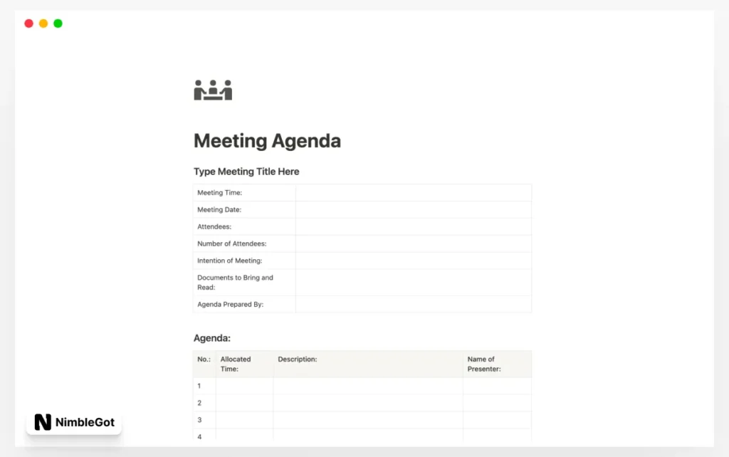 Meeting Agenda Template