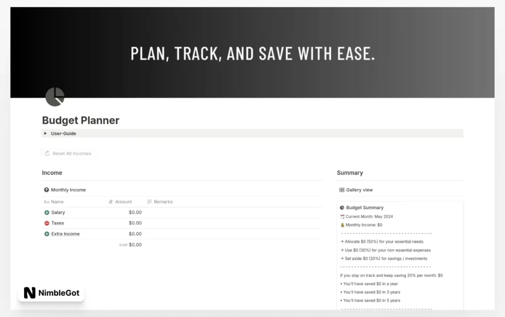 Budget Planner (Integrated with iOS Shortcut)