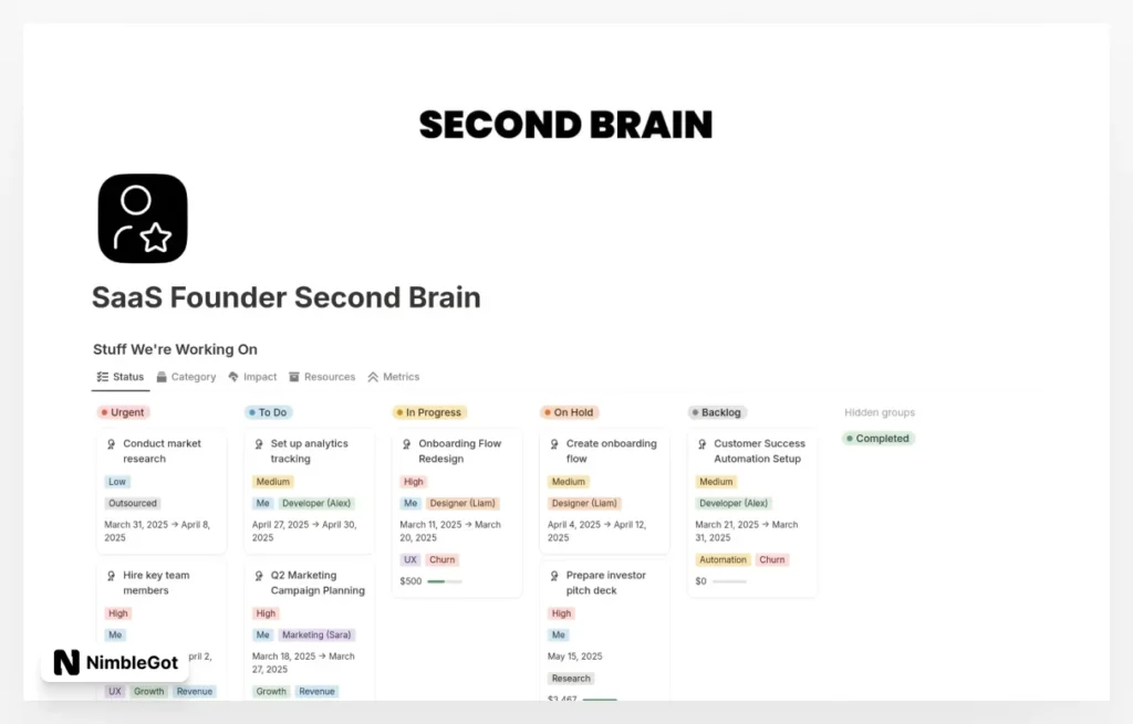 SaaS Founder Second Brain