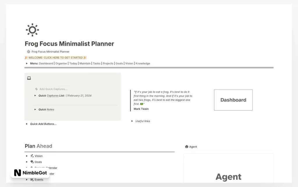 ADHD Minimalist Life Planner